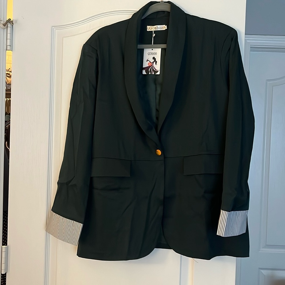 Hunter green blazer.